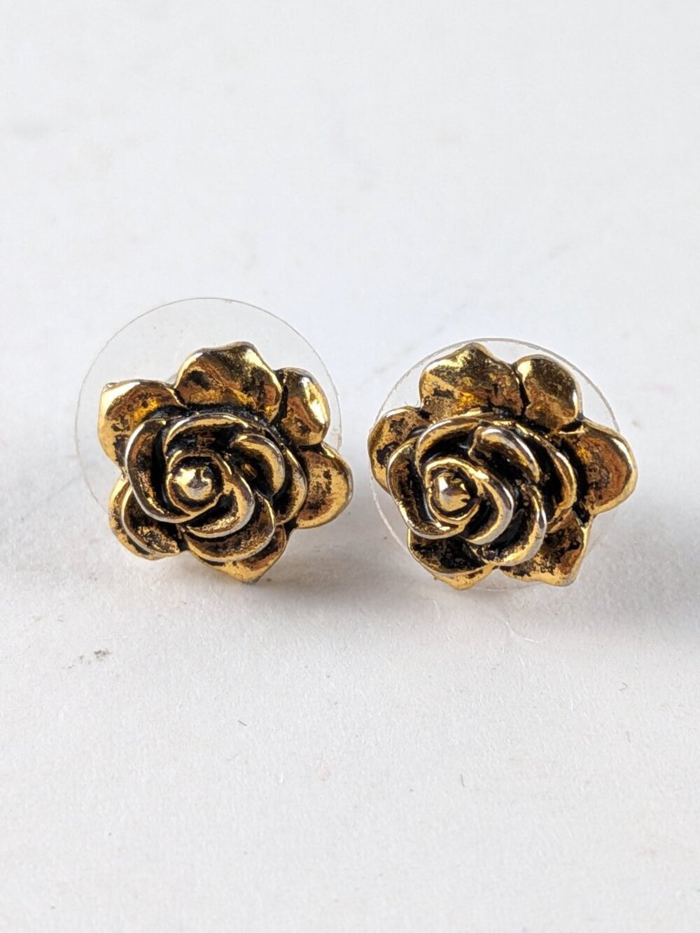 Vintage Avon Gold-tone Rose Earrings
